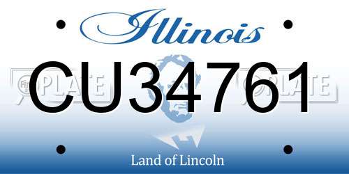 CU34761 Illinois License Plate