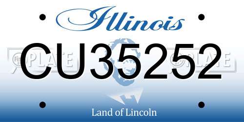 CU35252 Illinois License Plate