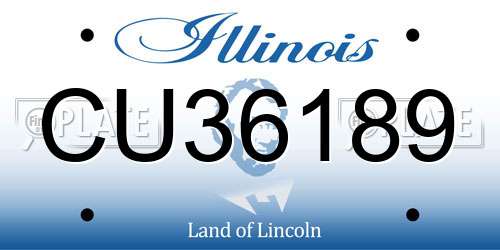 CU36189 Illinois License Plate