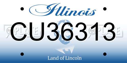 CU36313 Illinois License Plate