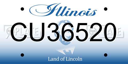 CU36520 Illinois License Plate