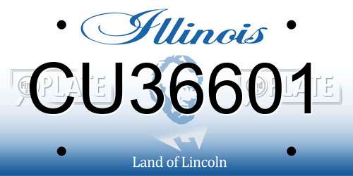 CU36601 Illinois License Plate