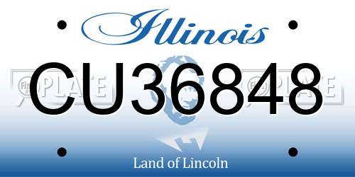 CU36848 Illinois License Plate
