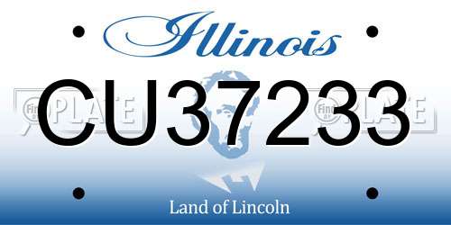 CU37233 Illinois License Plate