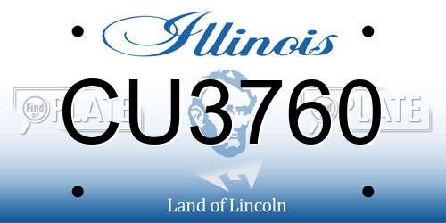 CU3760 Illinois License Plate