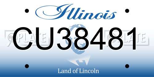 CU38481 Illinois License Plate