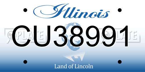 CU38991 Illinois License Plate