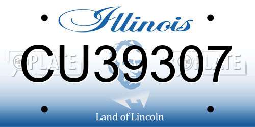 CU39307 Illinois License Plate