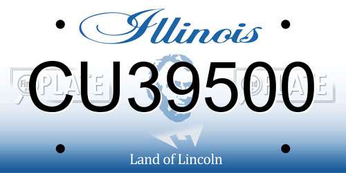 CU39500 Illinois License Plate