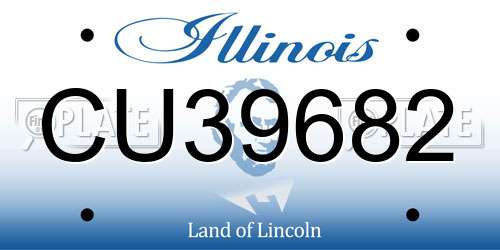 CU39682 Illinois License Plate