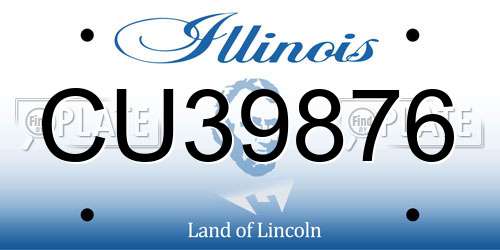 CU39876 Illinois License Plate