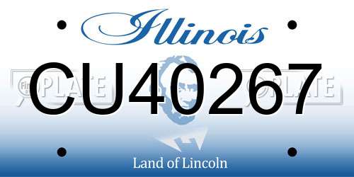 CU40267 Illinois License Plate