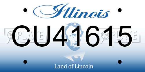 CU41615 Illinois License Plate