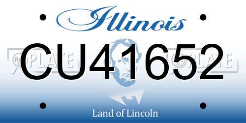 CU41652 Illinois License Plate
