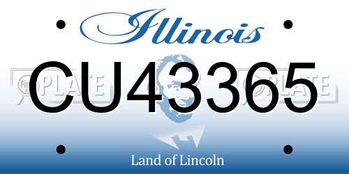CU43365 Illinois License Plate