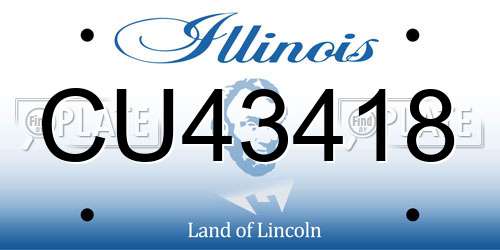 CU43418 Illinois License Plate