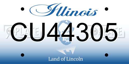 CU44305 Illinois License Plate