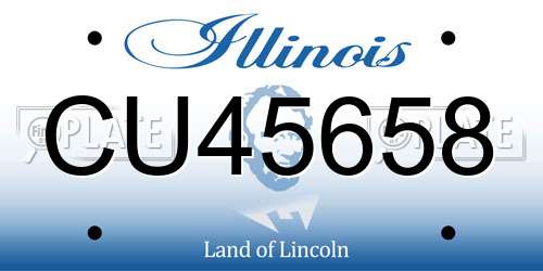 CU45658 Illinois License Plate