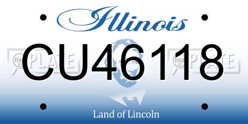 CU46118 Illinois License Plate