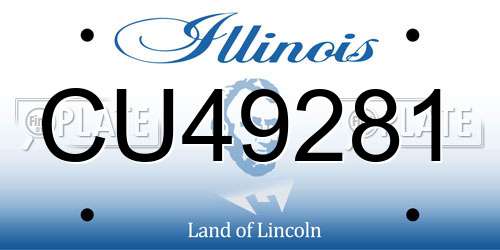 CU49281 Illinois License Plate