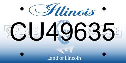 CU49635 Illinois License Plate
