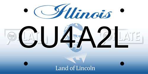CU4A2L Illinois License Plate