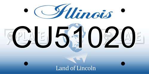 CU51020 Illinois License Plate