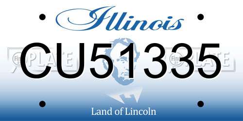 CU51335 Illinois License Plate