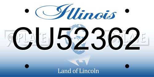 CU52362 Illinois License Plate