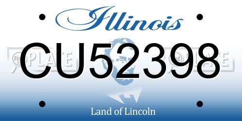 CU52398 Illinois License Plate