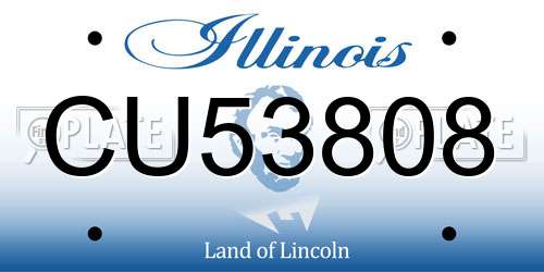 CU53808 Illinois License Plate