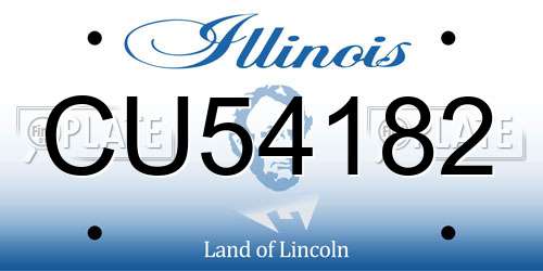 CU54182 Illinois License Plate