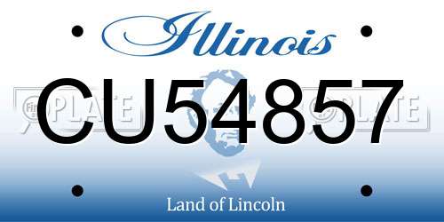 CU54857 Illinois License Plate