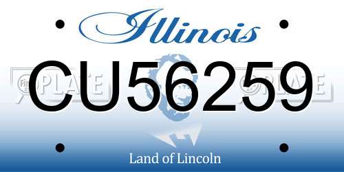 CU56259 Illinois License Plate