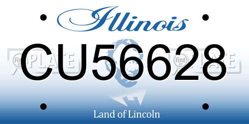 CU56628 Illinois License Plate