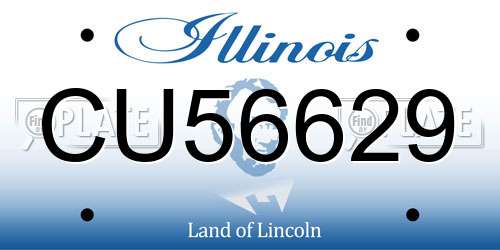 CU56629 Illinois License Plate