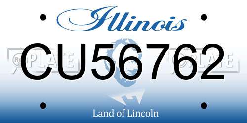 CU56762 Illinois License Plate