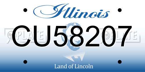 CU58207 Illinois License Plate