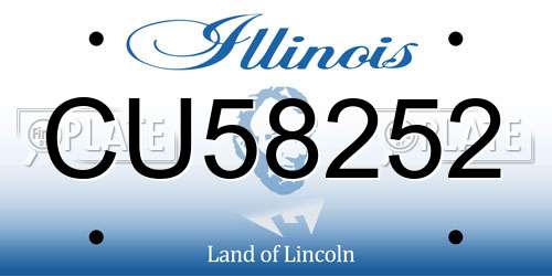 CU58252 Illinois License Plate