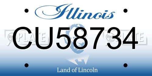 CU58734 Illinois License Plate