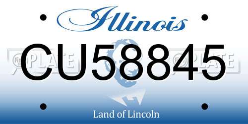CU58845 Illinois License Plate