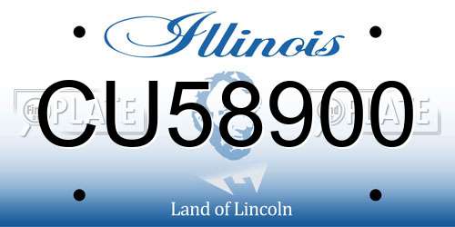 CU58900 Illinois License Plate