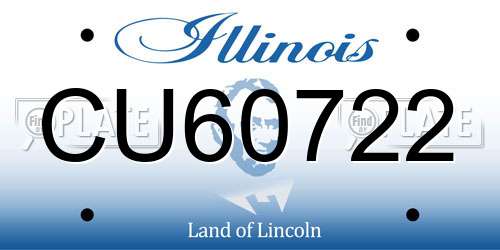 CU60722 Illinois License Plate