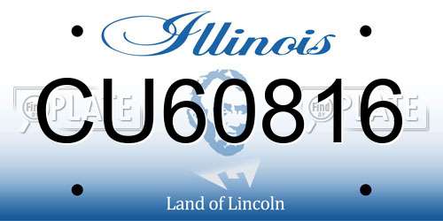 CU60816 Illinois License Plate