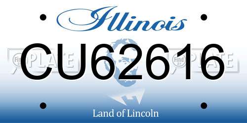 CU62616 Illinois License Plate