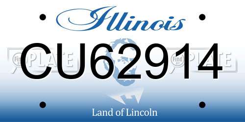 CU62914 Illinois License Plate