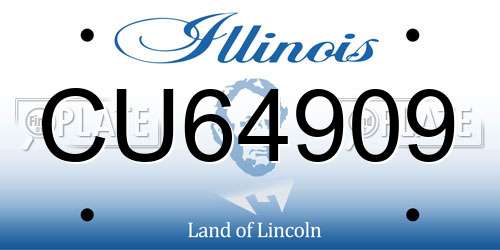 CU64909 Illinois License Plate