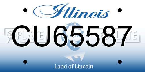 CU65587 Illinois License Plate
