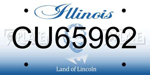 CU65962 Illinois License Plate