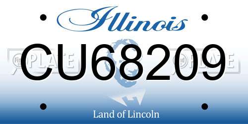 CU68209 Illinois License Plate